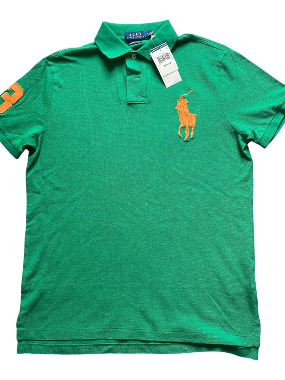 Polo Ralph Lauren Men's Custom Slim Fit Big Pony shirt Green Size Medium